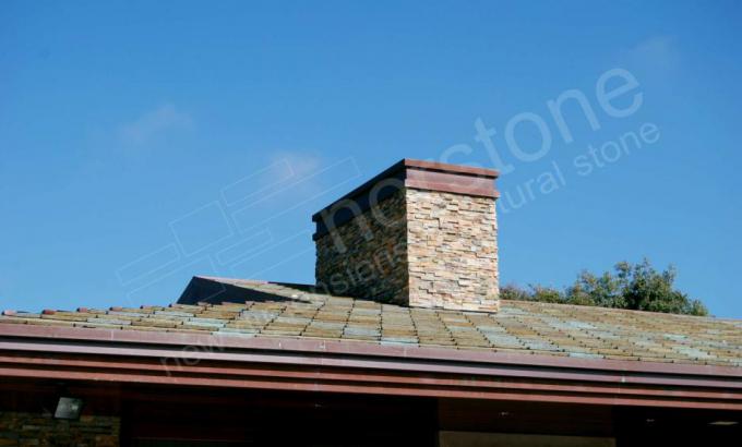 Natural Stacked Stone Veneer for a chimney